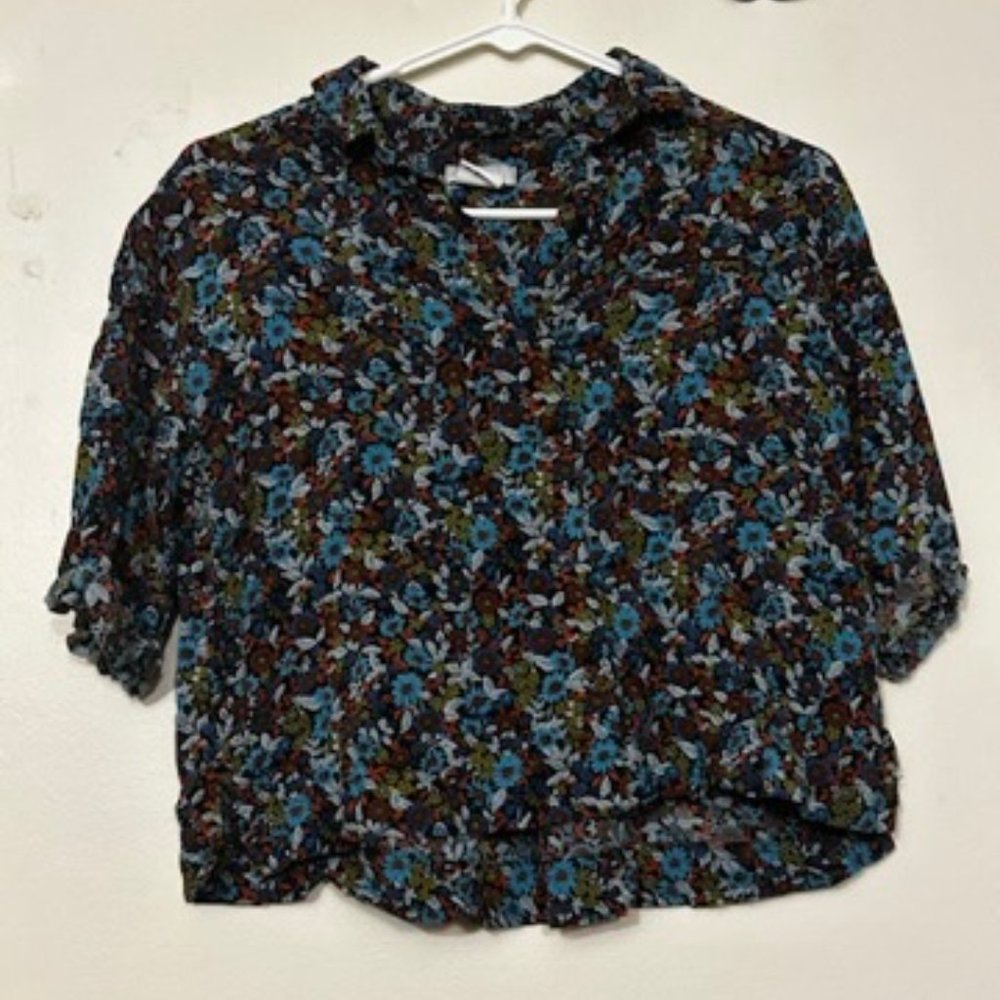Cooperative Floral Cropped Blouse (S)